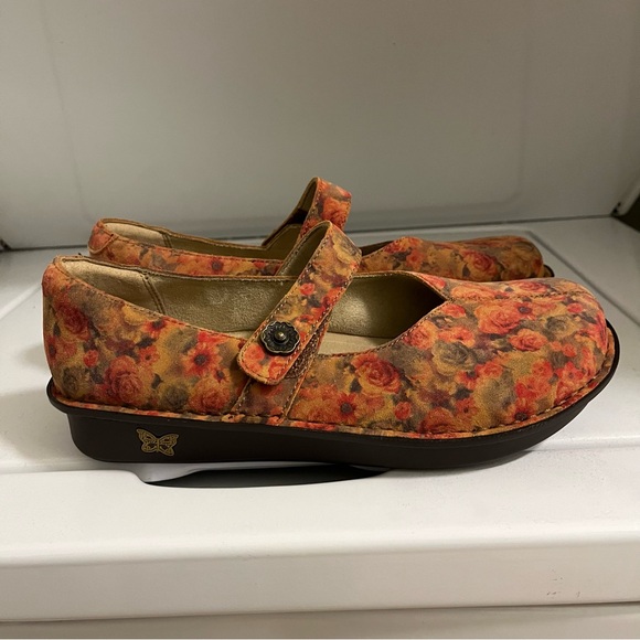 Alegria Leather Slip-On Mary Janes Clogs Cognac Rose size EU 40 or W9.5/10 - Picture 7 of 8